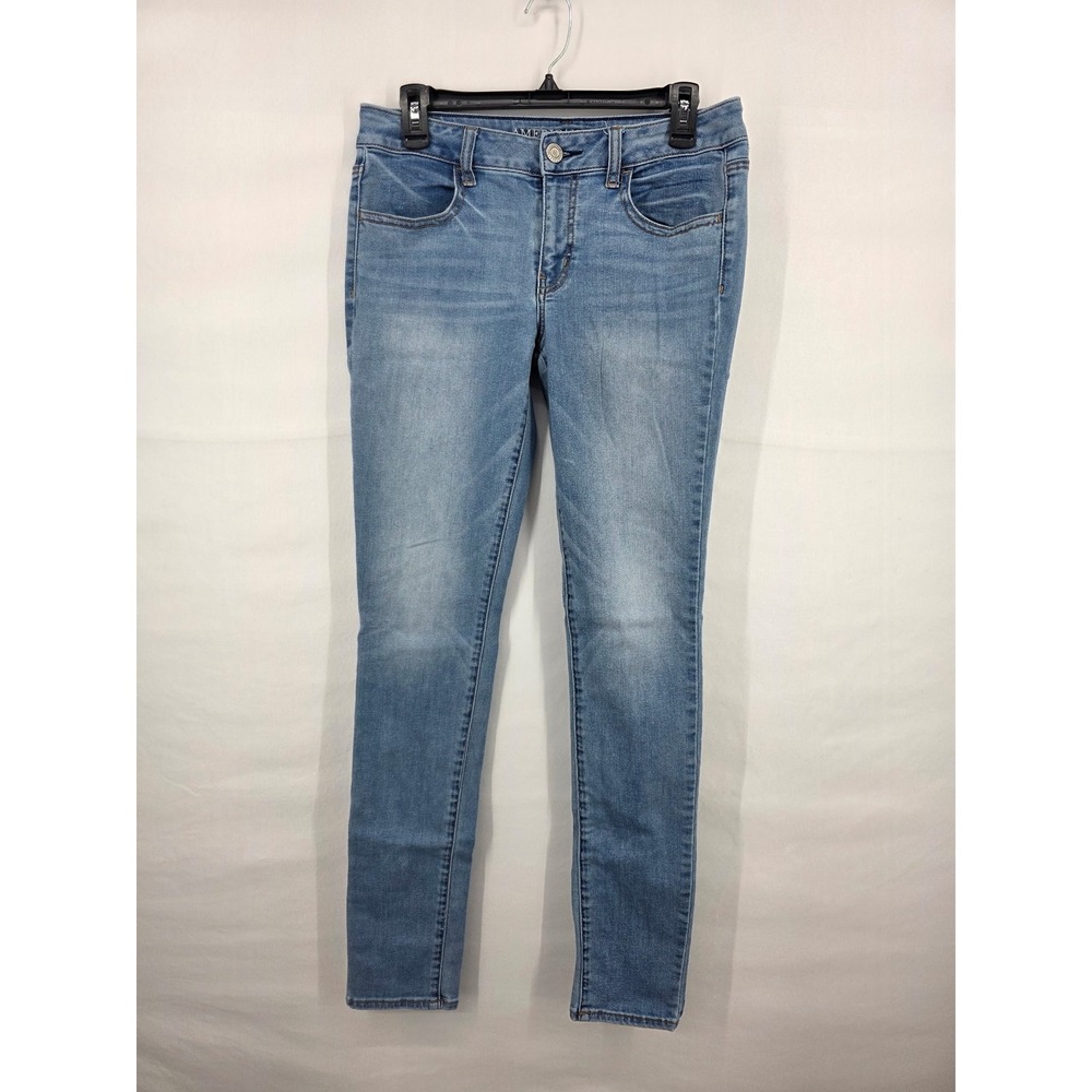 American Eagle Super Stretch Jegging Light Wash Blue Skinny Jeans Size 8 XL